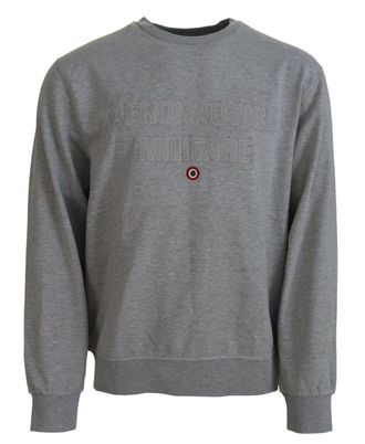 Aeronautica Aeronautica Militare Mens Crew Neck Sweatshirt Tsh83828 - Grey Cotton - Size EU 54 (Mens)