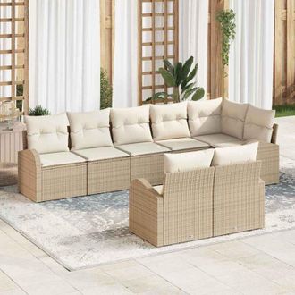 vidaXL Vidaxl - Conjunto De Sof&aacute; De Jard&iacute;n 8 Pcs 289 X 124 X 85 Cm Polirat&aacute;n