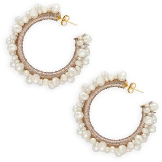 Lott. Gioielli Lott. Gioielli, Accessoires, Dames, Beige, ONE Size, Wol, Beige Urchin Creole Oorbellen