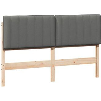 vidaXL Cabecero Tapizado Con Cabecera Marr&oacute;n Y Gris Claro 160 Cm Vidaxl