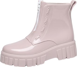 Generic Rain Boots For Women Stylish Mid Calf Motorcycle Boots Durable Fashion Footwear For Outdoor Activities And Casual Wear Ladies Waterproof Mid Calf Bike