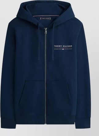 Tommy Hilfiger hooded jacket zip kangaroo pockets ribbed cuffs
