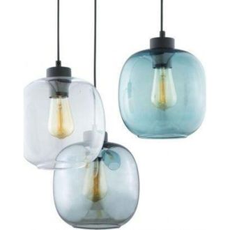 Luminosa Light Designs Tk Lighting Elio lampada a sospensione trasparente blu grafite