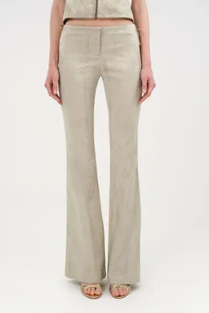 Nocturne Snake Print Jacquard Flare Trousers in Multi-Colored at Nordstrom, Size X-Small