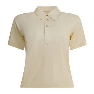Maison Margiela Beige Polo Shirt Box Fit Short Sleeve