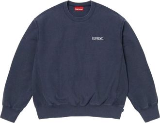 SUPREME SS26 Washed Crewneck Navy SUP-SS26-304-NVY
