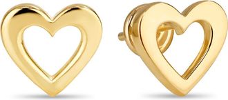 Devata Open Heart Stud Earrings in 14K Gold in Yellow Gold at Nordstrom