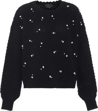 Faina trui met parels Dames zwart