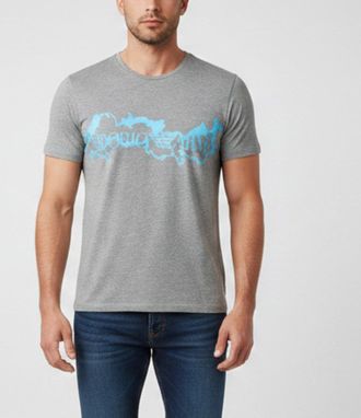 Emporio Armani Grey Logo Print Jersey Crewneck T-Shirt