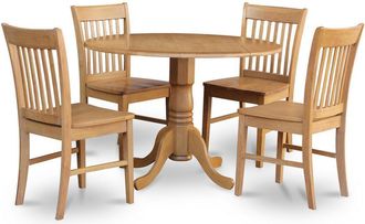 East West Furniture 5 Pc small Kitchen Table set-round Table and 4 Dining Chairs