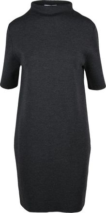 Alpha Studio Grey Virgin Wool High-Neck Knit Dress