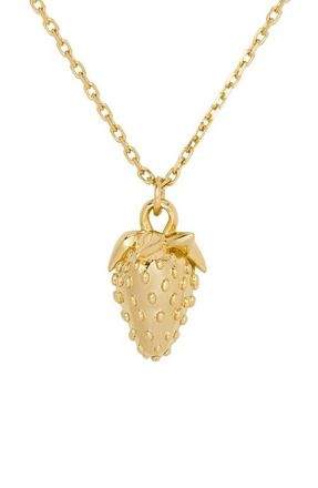 Kate Spade New York secret garden strawberry pendant necklace in Gold at Nordstrom
