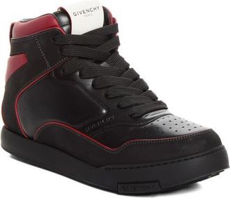 Givenchy Yard Court High Top Sneaker in Black/burgundy at Nordstrom, Size 45