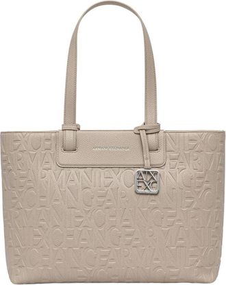 A|X Armani Exchange Liz M Tote - Dames - Shoppers - Beige - ONE Size - Leer - Tassen