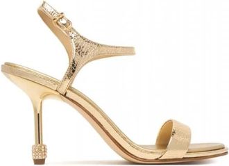 Michael Kors Ivy High Sandal - Dames - Sandalen met hakken - Geel - 38 1/2 EU - Leer - Schoenen