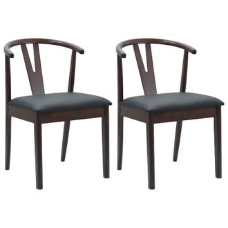 vidaXL Silla De Comedor 2 Pcs Marr&oacute;n Claro Y Negro Vidaxl
