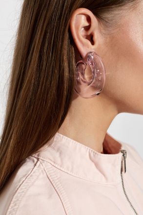 Alaia Earrings Made Of Hand-blown Glass, Womens, Pink