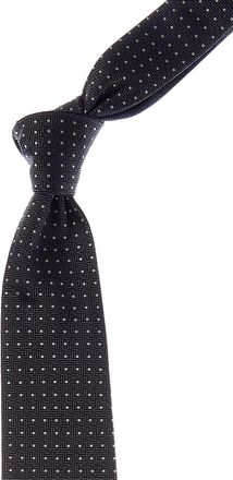 Canali Grey Squares/Plaid Reversible Silk Tie