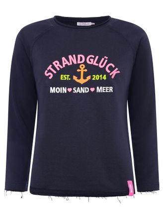 Zwillingsherz Sweatshirt ZWILLINGSHERZ Strandgl&uuml;ck, Damen, Gr. L/XL (L/XL), blau (marine), Sweatware, Obermaterial: 50% Baumwolle, 50% Polyester, unifarben mit Farb
