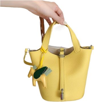 Generic Popular And Lychee Patterned Mother And Child Bucket Bag For Women, 2025 New Casual Retro Handbag, Commuting()