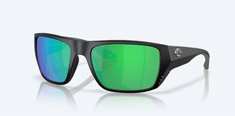 Costa Unisex Finlet Polarized Sunglasses In Matte Black Green Mirror