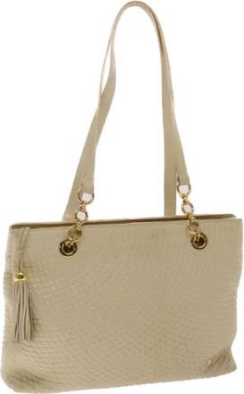 Bally Pre-owned leren schoudertas - Dames - Vintage Schoudertas - Beige - ONE Size - Leer - Vintage