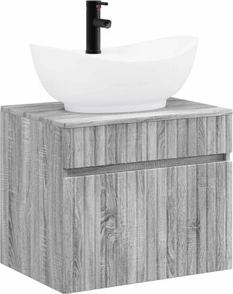 vidaXL Juego De Muebles De Ba&ntilde;o Sonoma Gris Madera De Ingenier&iacute;a Vidaxl