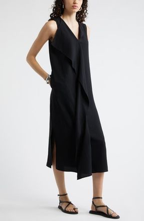 Nordstrom Ruffle Front Sleeveless Dress in Black at Nordstrom, Size Xx-Small