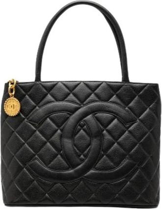 Chanel Pre-owned Medallion Tote Bag - Dames - Vintage Shopper - Zwart - ONE Size - Leer - Vintage