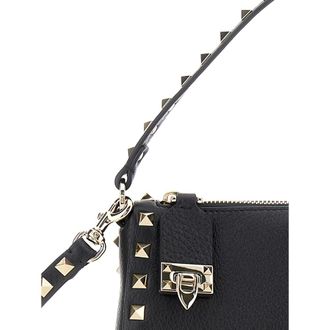 Valentino Garavani Small Rockstud Grainy Calfskin Crossbody Bag