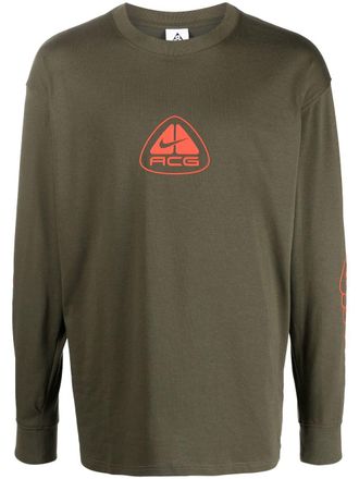 Nike T-shirt met logoprint - Groen