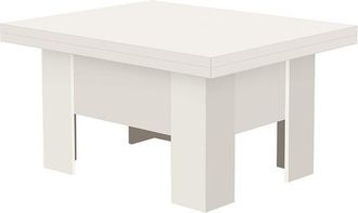 Mirjan24 Mobilier1 - Mesa De Centro Convertible Stanton 102, Blanco, 53x80x100cm, Di&aacute;metro: 0, Aglomerado Laminado, Angular
