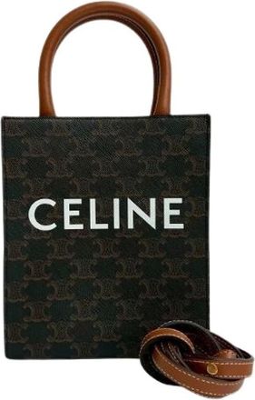 Celine Pre-owned Mini Bags, female, Brown, Size: ONE SIZE Pre-owned Vertical Cabas Mini Leather 2way Bag