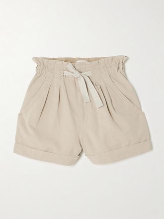 Isabel Marant Shorts In Twill Di Misto Cotone E Lino Con Pinces Nirma - Neutri