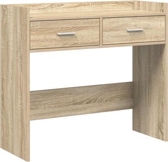 vidaXL Mesa Consola Roble Sonoma 90 X 35 X 80 Cm Madera De Ingenier&iacute;a Vidaxl