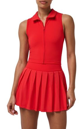 Travis Mathew Moveknit Zip Sleeveless Polo in Tomato at Nordstrom, Size Xx-Large
