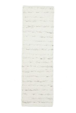 THEKO Alfombra tejida a mano de lana natural color gris natural 70x240