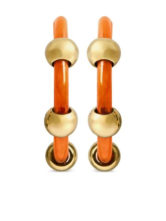 La DoubleJ studded hoop earrings - women - Polyester/Metal - One Size - Gold