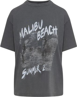 Anine Bing Cade Tee Surfer - Dames - T-shirts - Zwart - S - Katoen - Tops