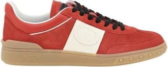 Valentino Garavani Embossed VLogo Su&egrave;de Sneakers - Heren - Sneakers - Rood - 41 EU - Su&egrave;de - Schoenen