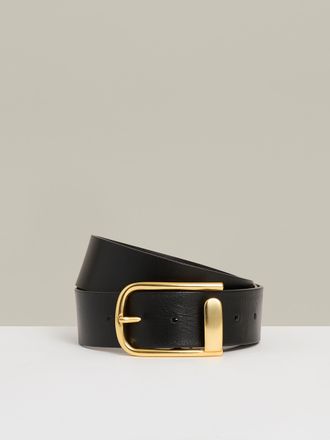 Reiss Iyla Belt Leather Plain, Black Size: XS