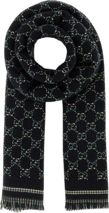 Gucci Accessoires, Heren, Zwart, ONE Size, Wol, Check GG Wool Sjaal
