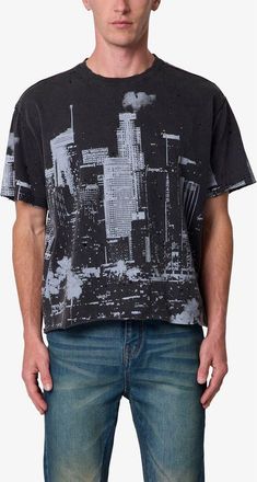 mnml DTLA Distressed Graphic T-Shirt in Vintage Black at Nordstrom, Size Xx-Large