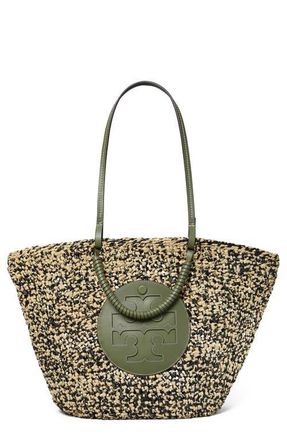 Tory Burch Ella Woven Straw Basket Tote in Palm Leaf at Nordstrom