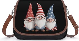 Generic Gnomes Patriotic USA Small Womens Crossbody Bags Shoulder Handbag with Adjustable Strap for Travel