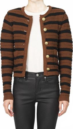 Dear John Denim Womens Cambria Striped Cardigan Sweater In Brown, Black