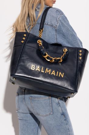 Balmain Shopper Bag 1945 Soft, Womens, Navy Blue