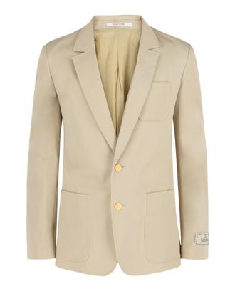 Valentino VLogo Contrast Trim Single-Breasted Blazer