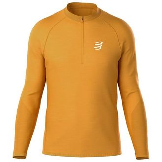 Compressport Merino Half-Zip L/S Tshirt Laufshirt f&uuml;r Herren | orange