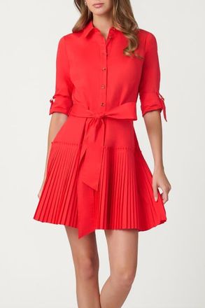 Shoshanna Cotton Poplin McLean Dress in Tomato at Nordstrom, Size 10